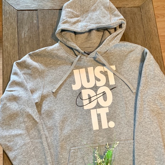 Nike Tops - Nike Just Do it Gray Small Hoodie